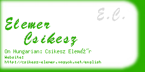 elemer csikesz business card